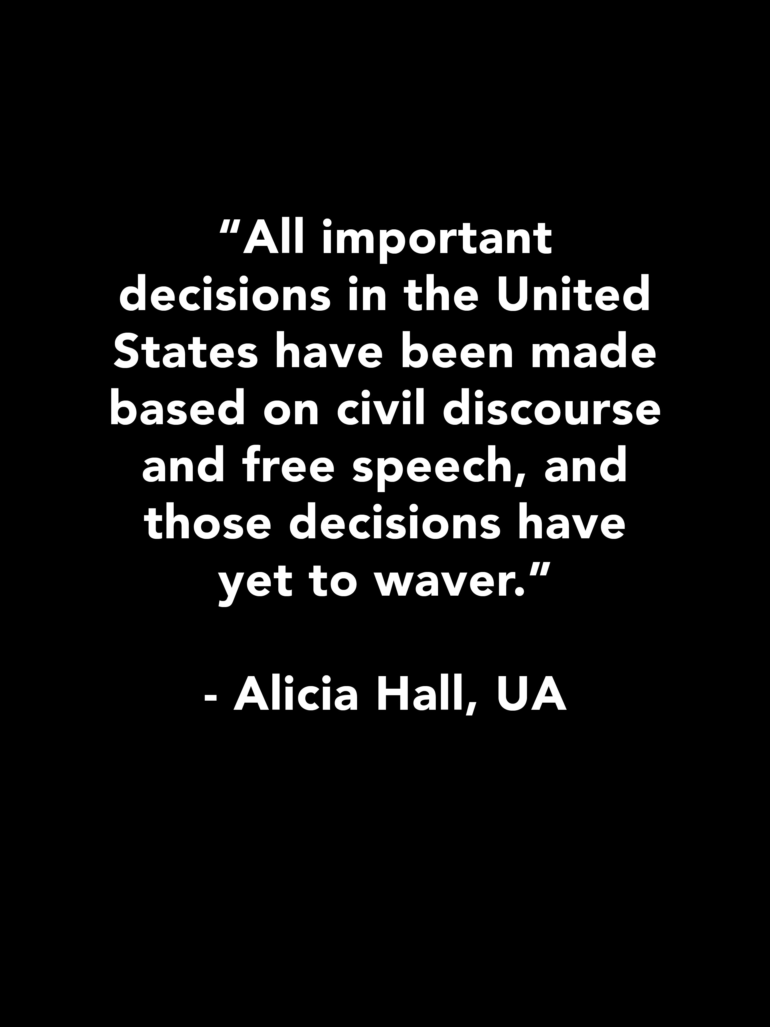 Alicia Hall Quote, UArizona -black