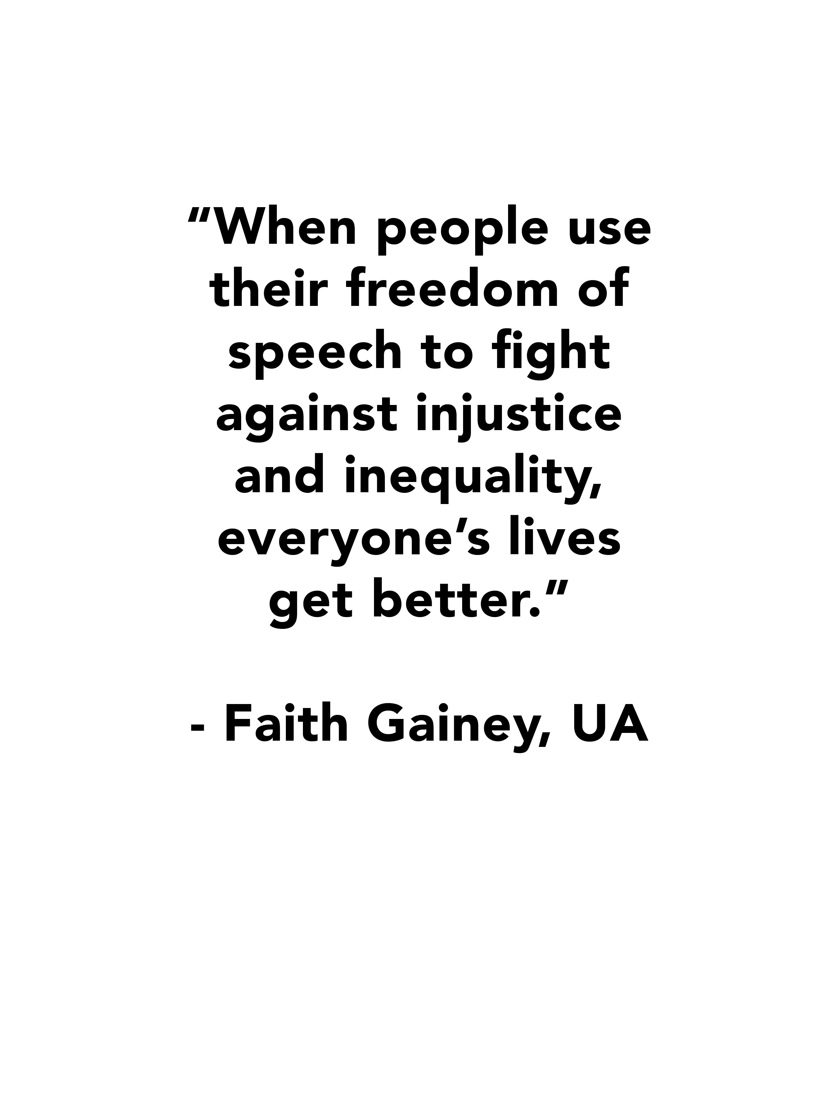 Faith Gainey Quote, UArizona -white