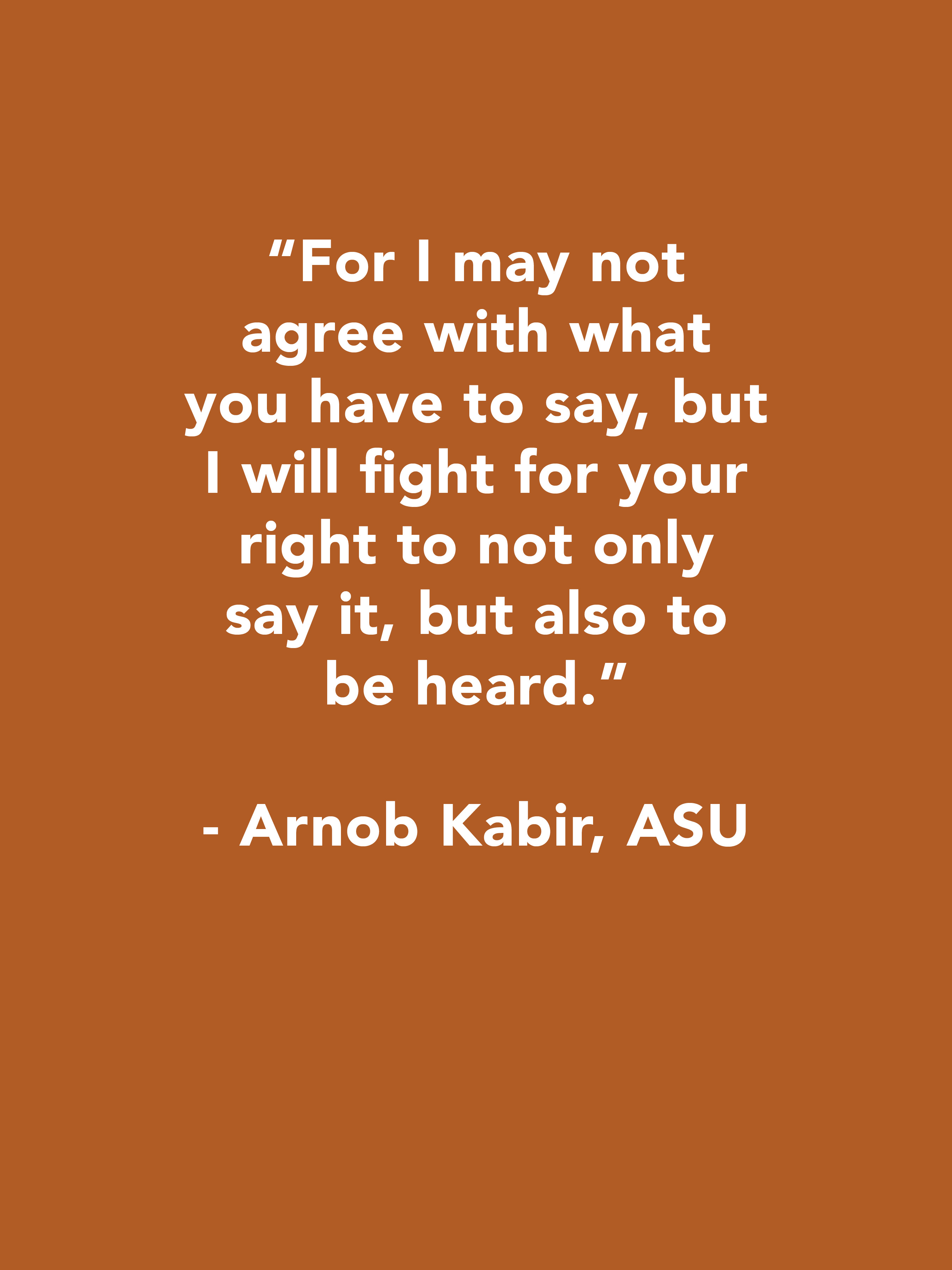 Arnob Kabir Quote, ASU -brown