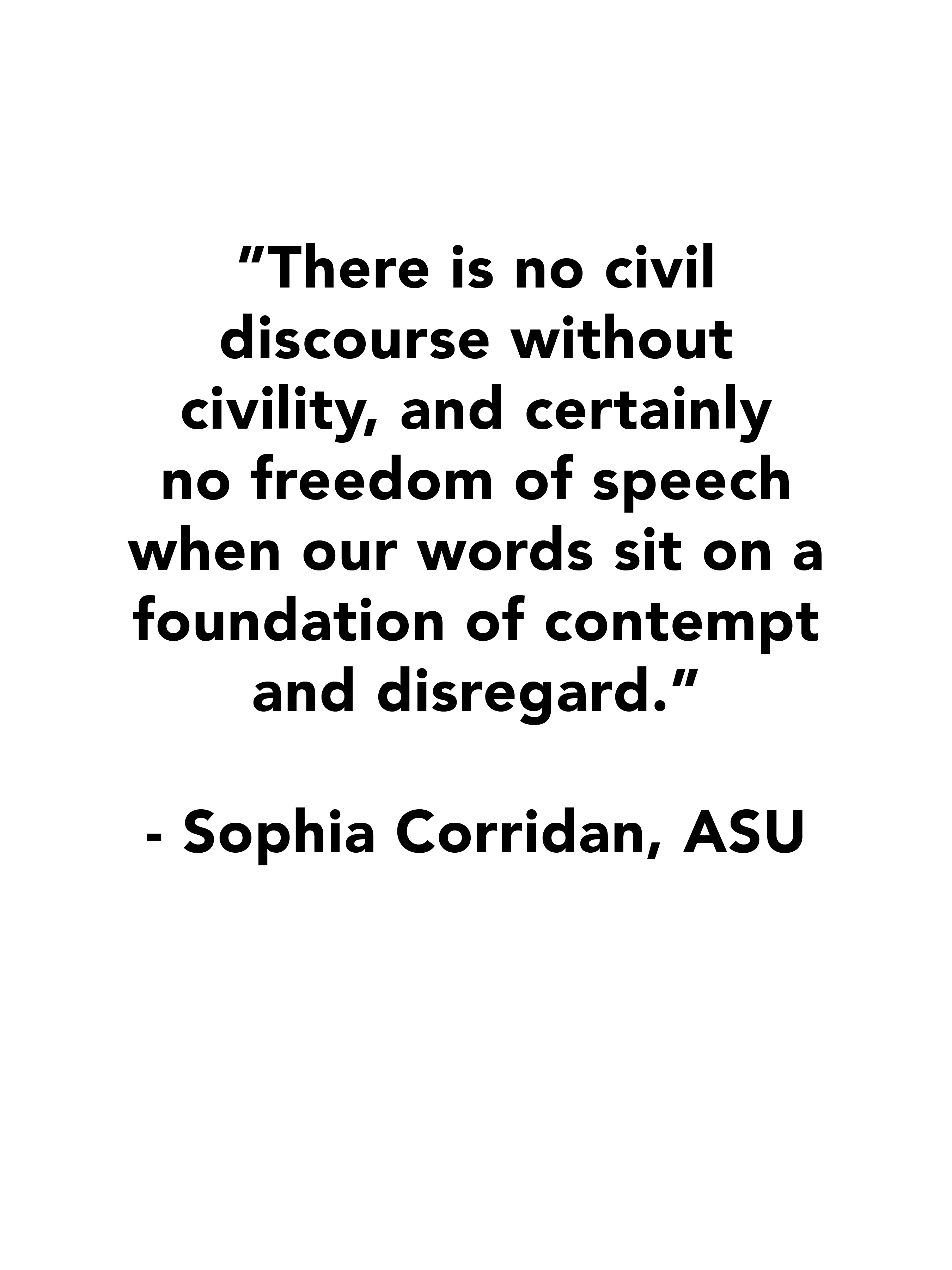 Sophia Corridan Quote, ASU -white