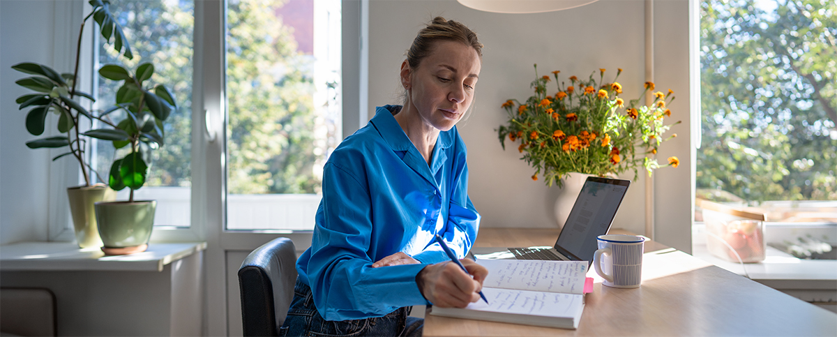 Adult learner studying 