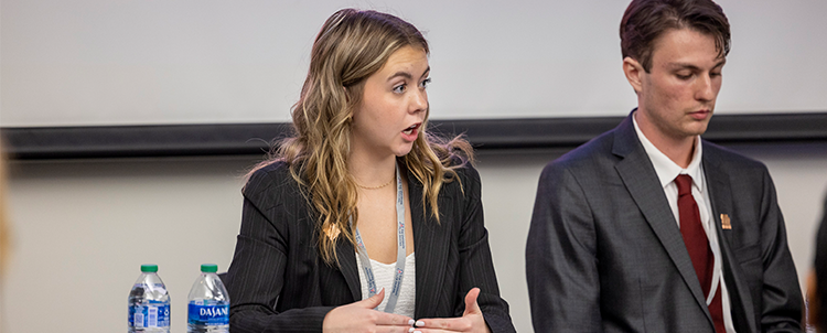 Two university students participating in Regents' Cup