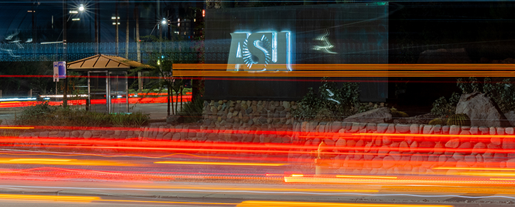 Photo of ASU at night